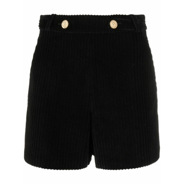 レッドヴァレンティノ レディース カジュアルパンツ ボトムス High-waisted corduroy cotton shorts Black｜asty
