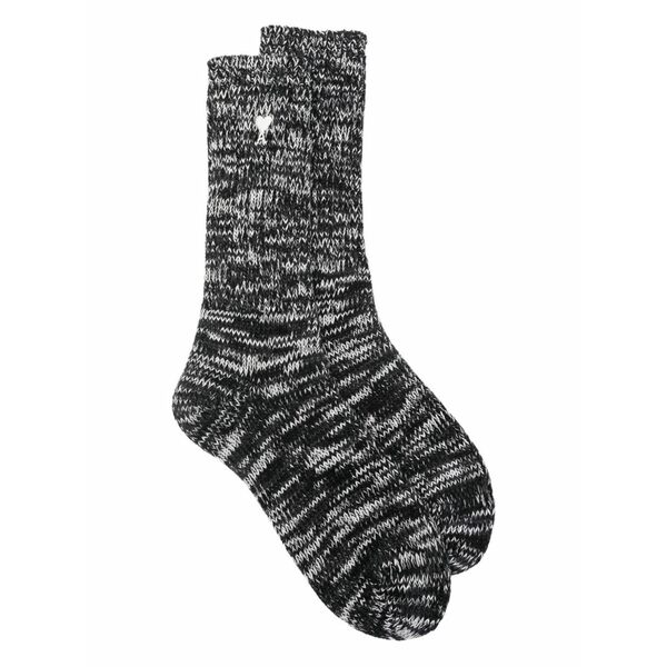 意中の女 メンズ ソックス アンダー御召しもの Embroidered socks Black