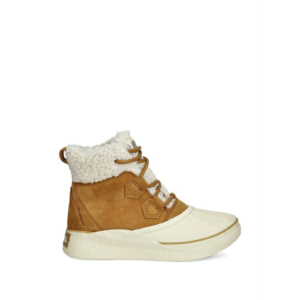 ソレル レディース ブーツ シューズ Out n about faux-fur-trim lace-up boots Brown