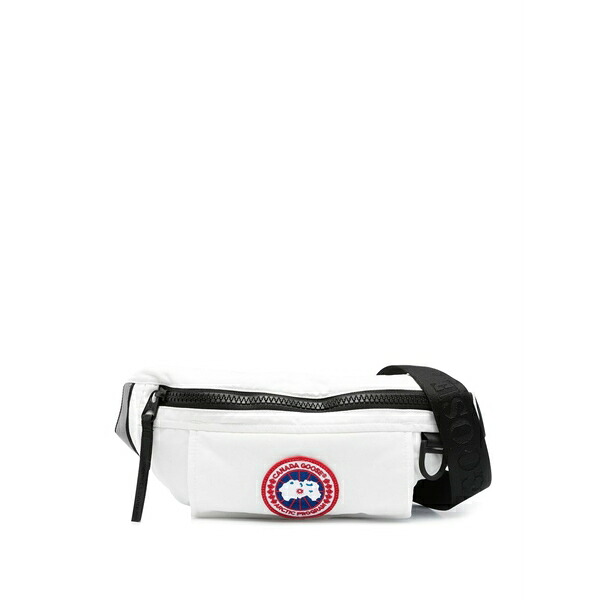 カナダグース メンズ 商行為系 御徒面子 Logo-patch padded belt bag White
