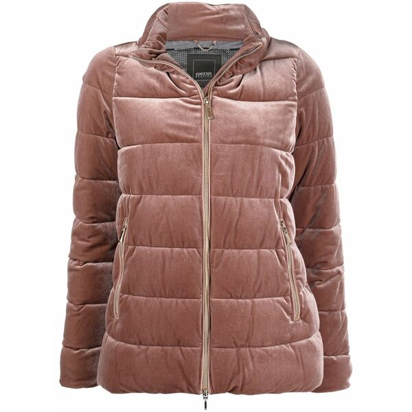 ジェオックス レディース ジャケット＆ブルゾン アウター Velvet-finish puffer jacket Pink｜asty