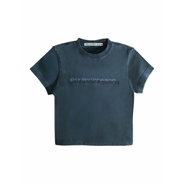 アレキサンダーワン レディース プルオーバー トップス Logo-print short-sleeve t-shirt Blue