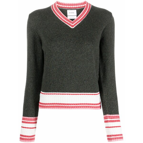 バリー レディース 編み物\u0026スウェーター アウター V-neck cashmere sweater Green