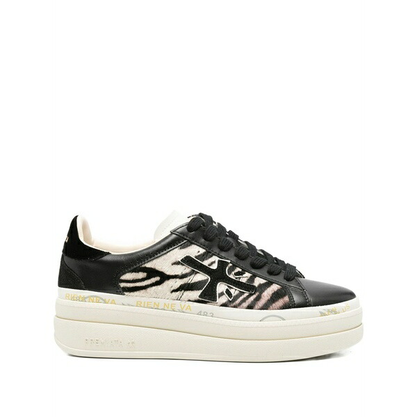プレミアータ レディース スニーカー シューズ Claudia zebra-print platform sneakers Black|asty