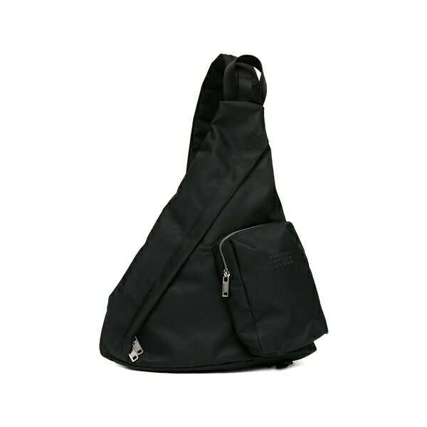 マルタンマルジェラ メンズ ショルダーバッグ 御徒面子 Asymmetric zip cross body bag Black