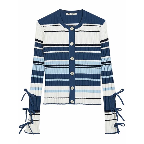 ポーツ 1961 レディース カーディガン アウター Striped cardigan Blue｜asty