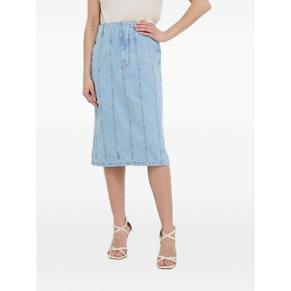 シルビアンヒーチ レディース スコート ボトムス Denim panelled MIDI straight skirt Blue
