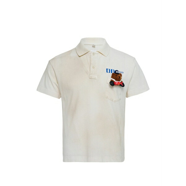 ダブレット メンズ ポロシャツ トップス Bear-appliqu茫漏 polo shirt White|asty