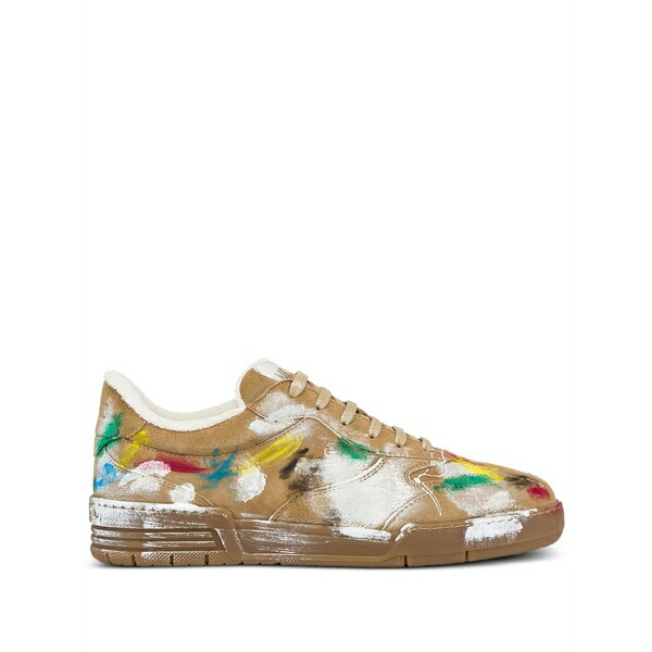 モスキーノ メンズ スニーカー シューズ Painted leather sneakers Brown｜asty