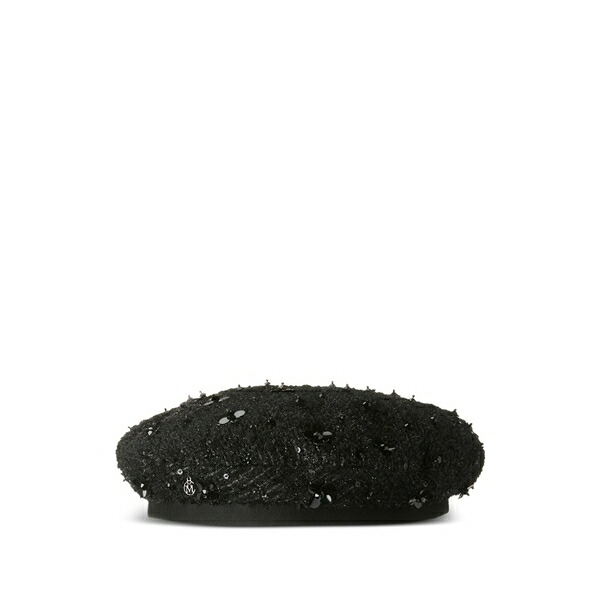 メゾンミッシェル レディース 帽子 アクセサリー Beaded textured beret Black｜asty