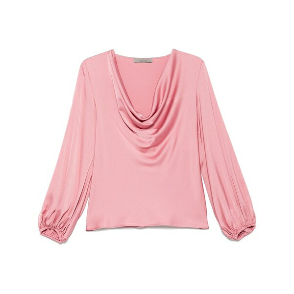 ディー・エクステリア レディース シャツ トップス Satin blouse Pink|asty