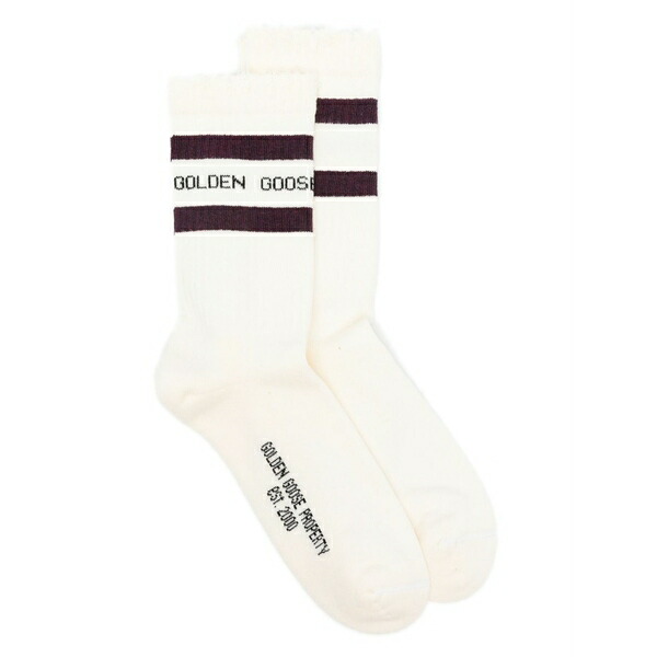 ゴールデングース メンズ ソックス アンダー御召しもの Distressed-finish socks White