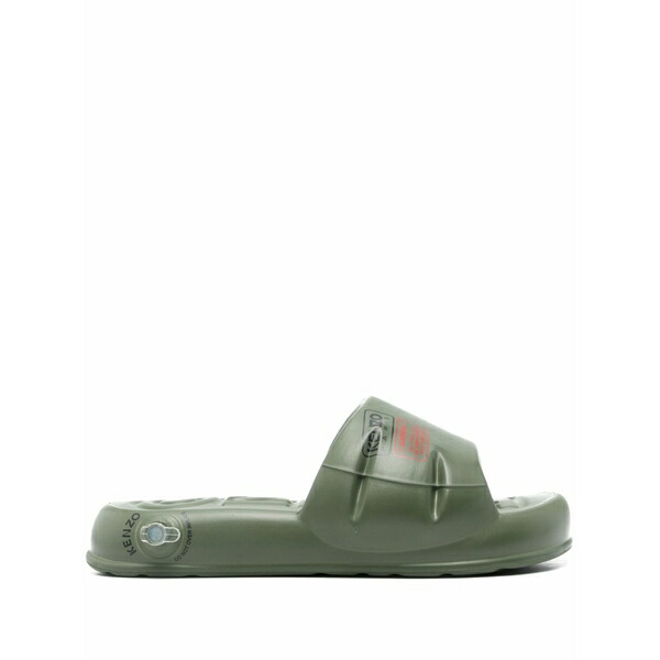 ケンゾー メンズ サンダル シューズ Logo-print slides Green