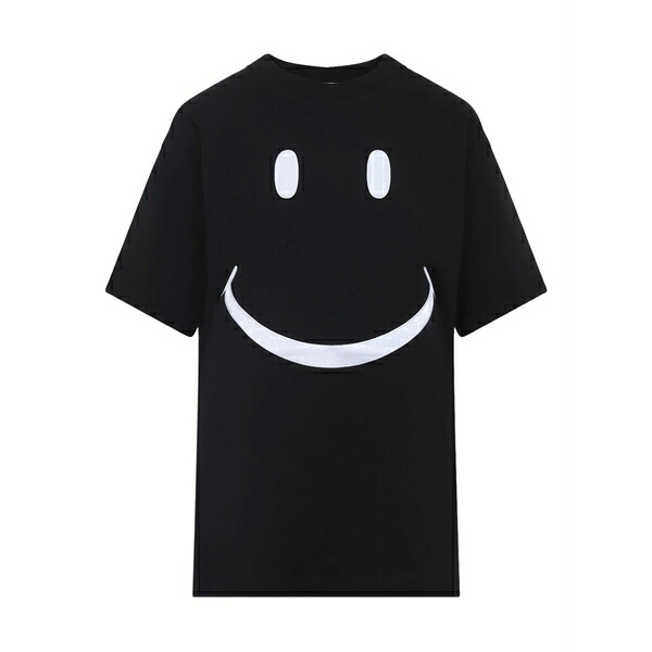 モスキーノ レディース プルオーバー トップス Smiley-face cotton t-shirt Black