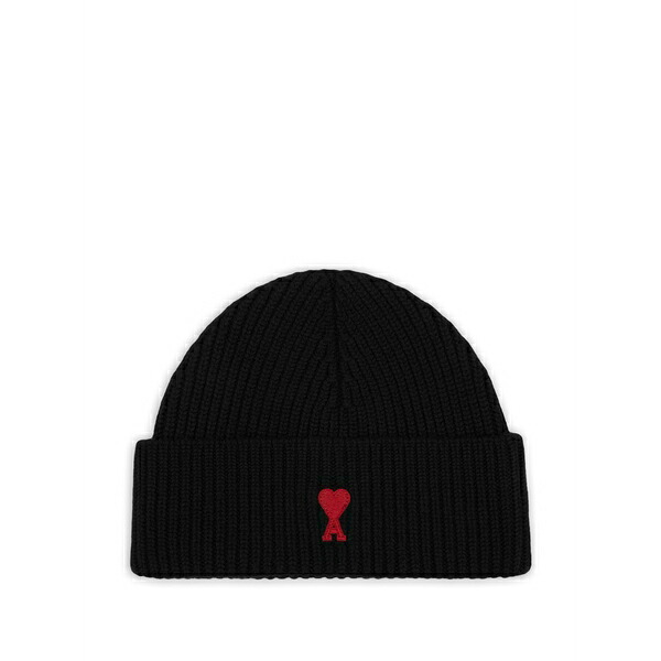 意中の女 メンズ かぶり笠 付属品 Ami de coeur wool beanie hat Black