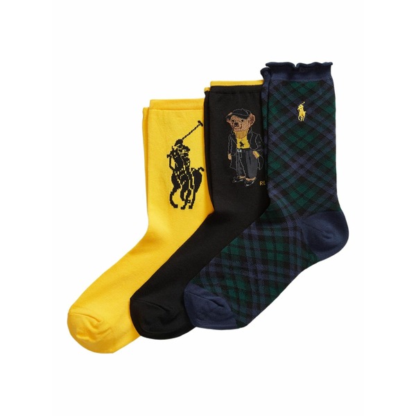 ラルフローレン レディース ソックス アンダー御召しもの Bci combed cotton sock (pack of three) Yellow