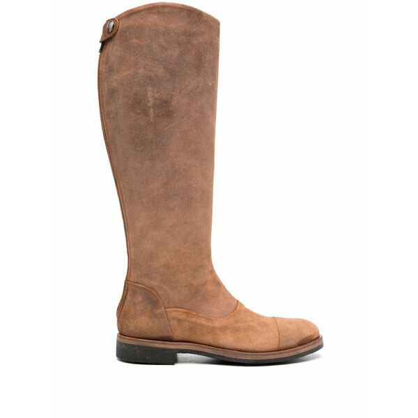 アルベルト ファッシャーニ レディース ブーツ シューズ Zipped leather knee-length boots Brown｜asty