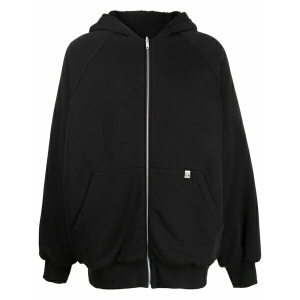 1017 アリクス 9 エスエム メンズ ジャケット＆ブルゾン アウター Slogan-print zip-up hoodie Black