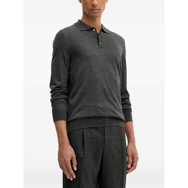 バレナ メンズ ポロシャツ トップス Long-sleeve polo shirt Grey|asty