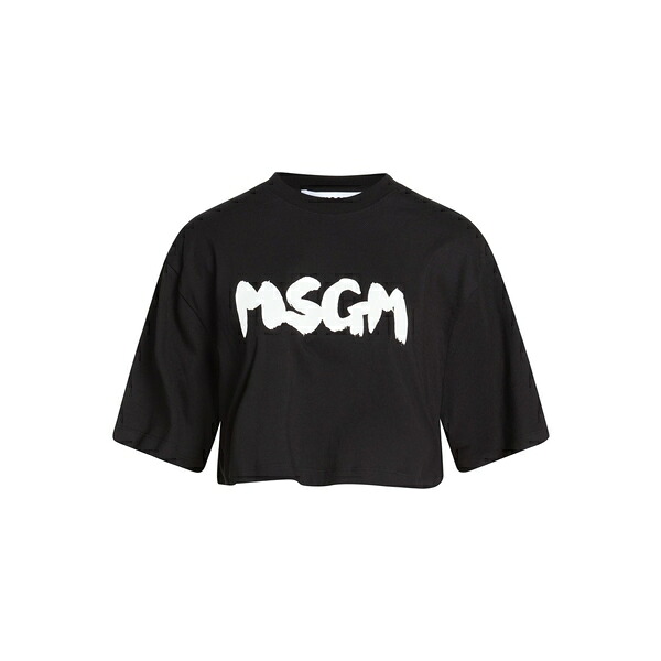 【送料無料】 エムエスジイエム レディース Tシャツ トップス T-shirts Black|asty