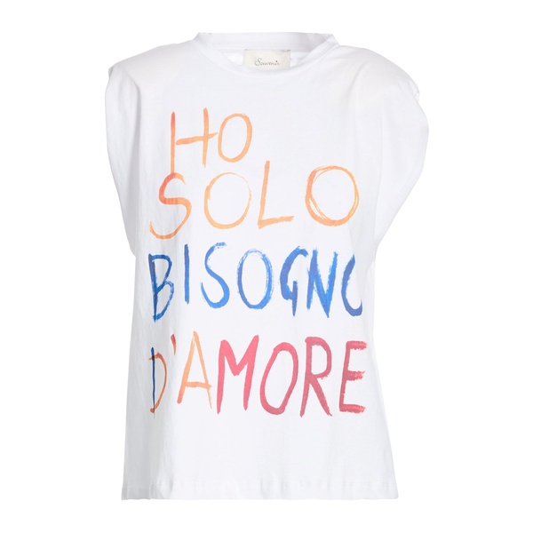 【送料無料】 スーベニアー レディース Tシャツ トップス T-shirts White
