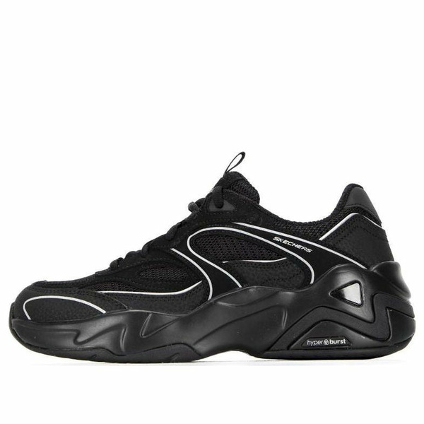 Skechers スケッチャーズ レディース スニーカー 【(WMNS) Skechers DLITES Hyper Burst 'Black Silver' 149983-BKSL】 サイズ US_9(26.0cm)|asty