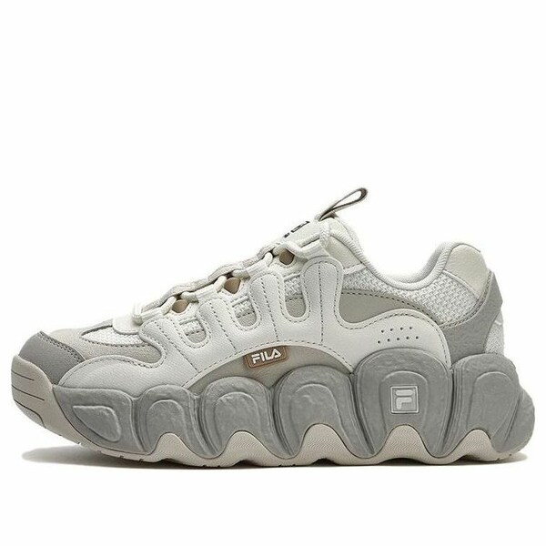 FILA フィラ レディース スニーカー 【(WMNS) FILA CROISSANT Chunky Sneakers 'White Grey' F12W342123FTO】 サイズ US_5(22.0cm)｜asty