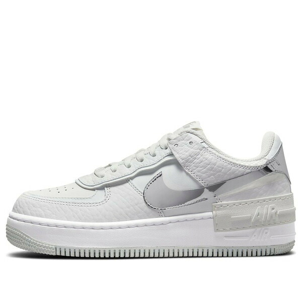Nike ナイキ レディース スニーカー 【(WMNS) Nike Air Force 1 Shadow 'White Metallic Silver' DQ0837-100】 サイズ US_8.5(25.5cm)｜asty