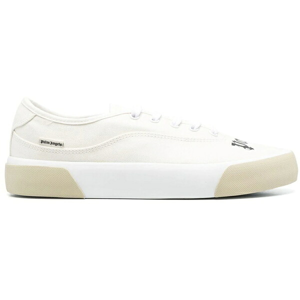 Palm Angels パーム・エンジェルス メンズ スニーカー 【Palm Angels Logo Skaters Sneakers Cream White】 サイズ US_9(27.0cm) Cream/White|asty