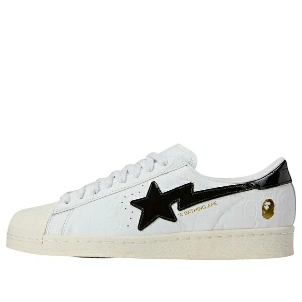 adidas アディダス メンズ スニーカー 【adidas x A Bathing Ape Superstar Vintage 'White Black' JR2701】 サイズ US_M_13.5｜asty