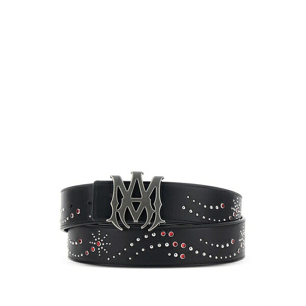 アミリ メンズ 商行為系 御徒面子 Ma stud studded belt Black