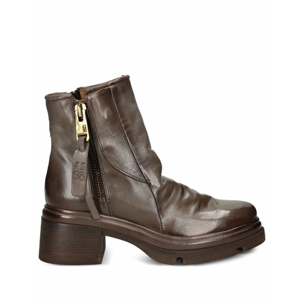 エーエス98 レディース ブーツ シューズ Zip leather boots Brown