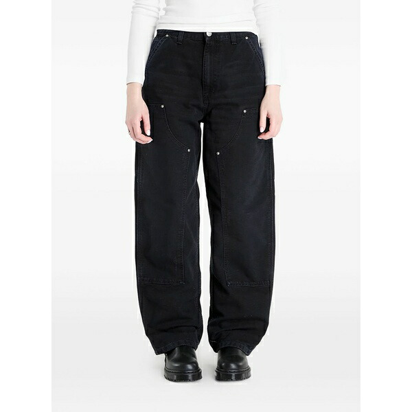 鉄道車両ハート形 レディース 心地好いズボン下 ボトムス Brandon double-knee straight trousers Black