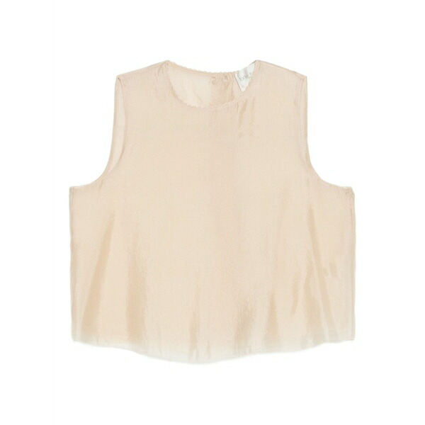 フォルテ フォルテ レディース カットソー トップス Round-neck sleeveless top Neutrals|asty