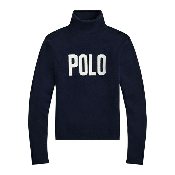 ラルフローレン レディース 編み物\u0026スウェーター アウター Polo-logo turtleneck sweater Blue