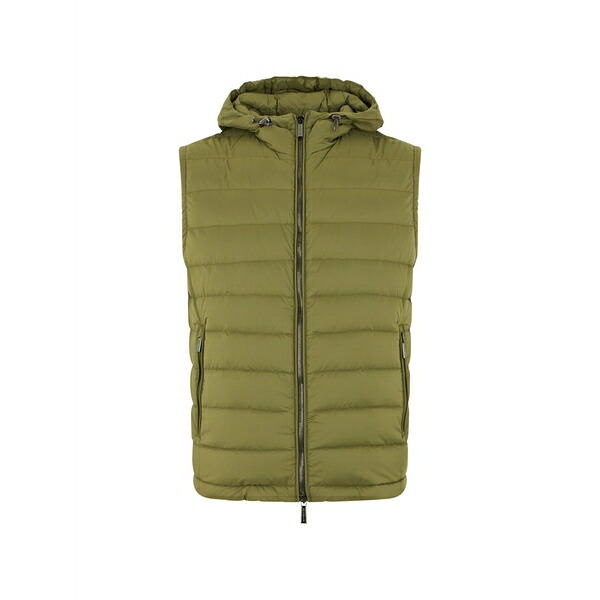 ムーレー メンズ 厚地の外套 アウター Padded hooded gilet Green メンズファッション-コート・ジャケット