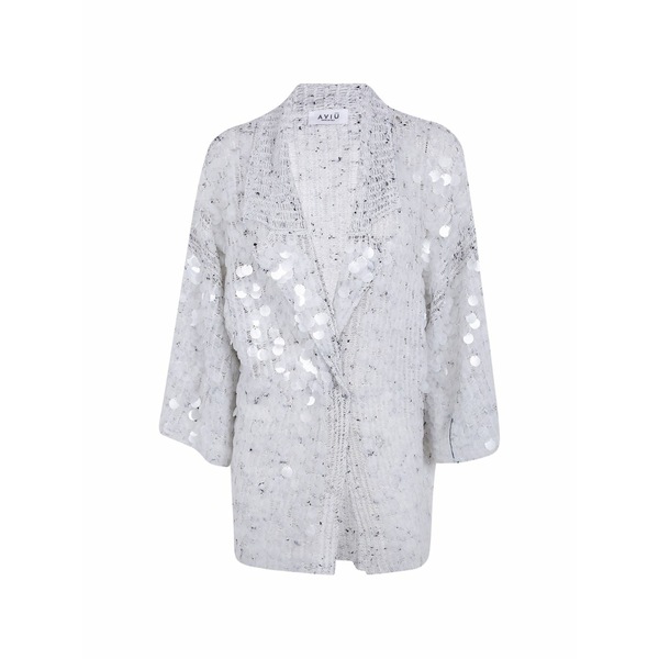 アヴィエイト レディース ジレー アウター Sequin-embellished cardigan White
