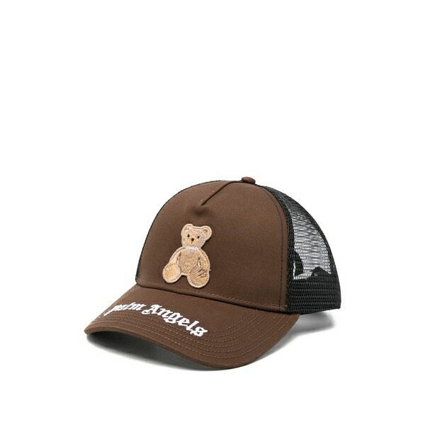 パーム・エンジェルス メンズ かぶり笠 付属品 Teddy-embroidered trucker cap Brown