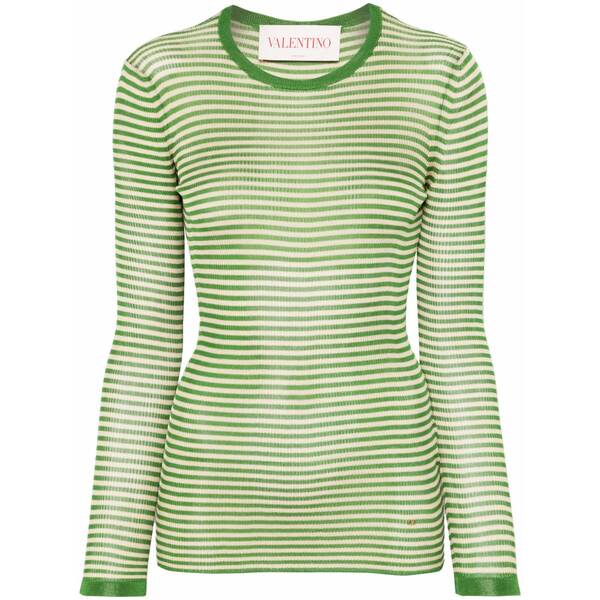 ヴァレンティノ ガラヴァーニ レディース 編み物\u0026スウェーター アウター Striped sweater  Green