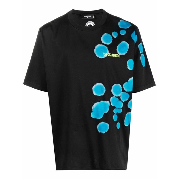 ディースクエアード メンズ ティーシャツ トップス Abstract-print logo t-shirt Black メンズファッション-Tシャツ・カットソー-トップス