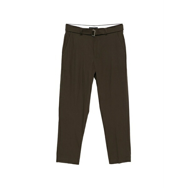 ロウブランド メンズ 心地好いズボン下 ボトムス Virgil belted trousers Green