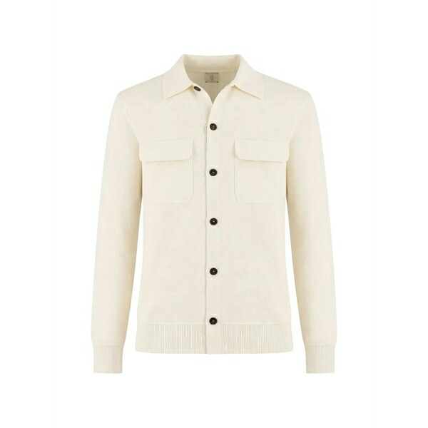イレブンティ メンズ ジャケット＆ブルゾン アウター Patch-pocket button shirt jacket Neutrals｜asty
