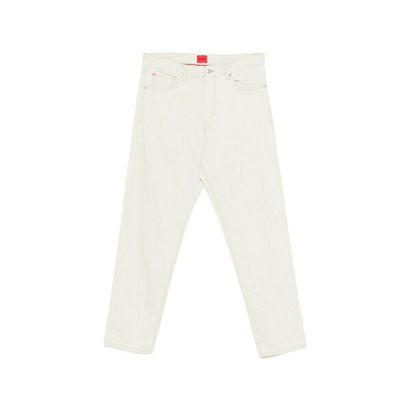 元締め メンズ 心地好いズボン下 ボトムス Logo-patch jeans Neutrals