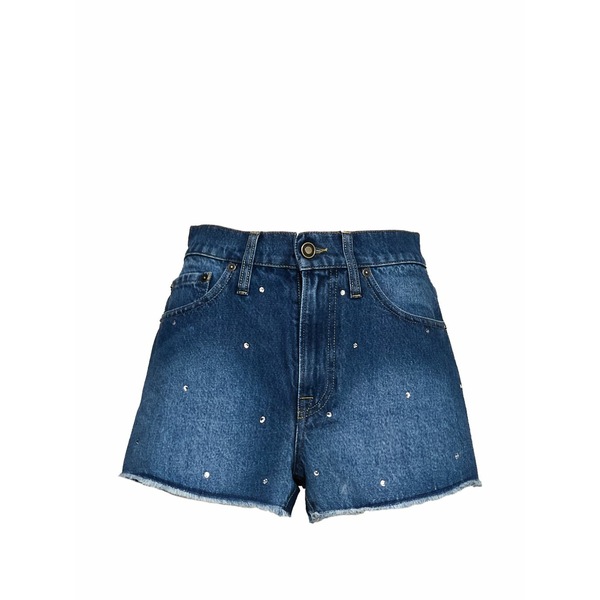 エムシーツーセイントバース レディース 心地好いズボン下 ボトムス Musa rhinestone-embellished denim shorts Blue