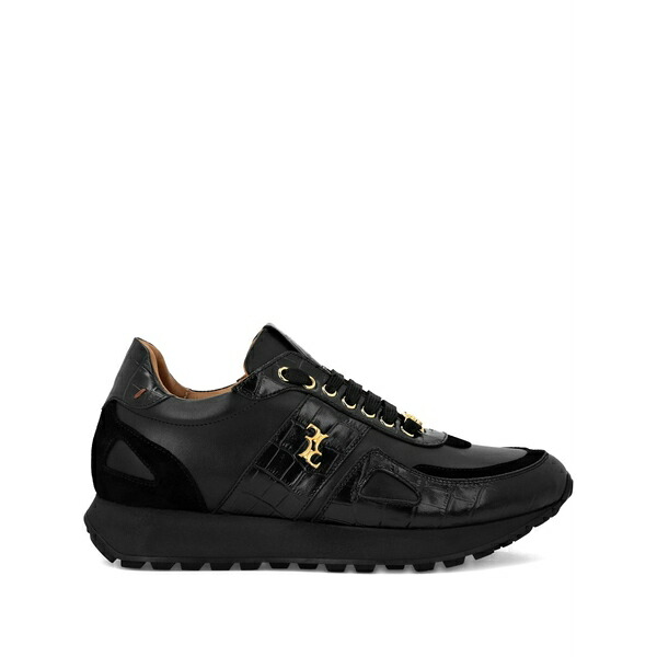 ビリオネア メンズ スニーカー シューズ Crocodile-embossed leather sneakers Black