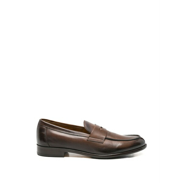 ドンカルズ メンズ スリッポン・ローファー シューズ Polished leather loafers Brown