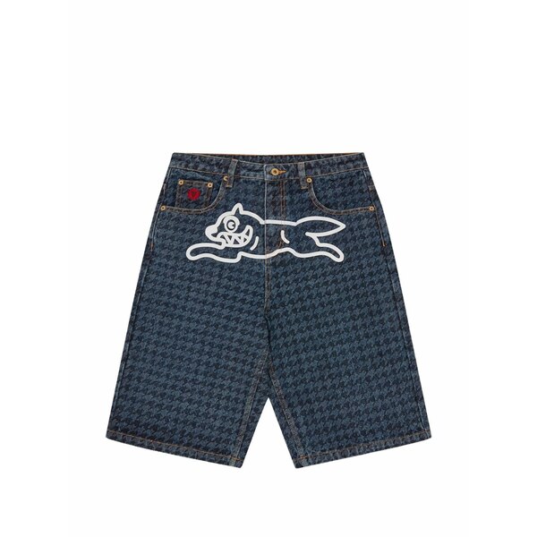 クリーム レディース 心地好いズボン下 ボトムス Houndstooth graphic shorts Blue