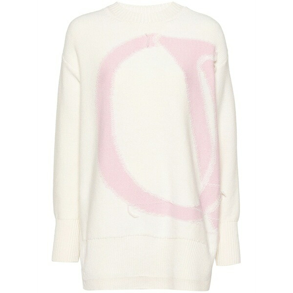 象牙色 レディース 編み物\u0026スウェーター アウター Intarsia-knit logo jumpers White