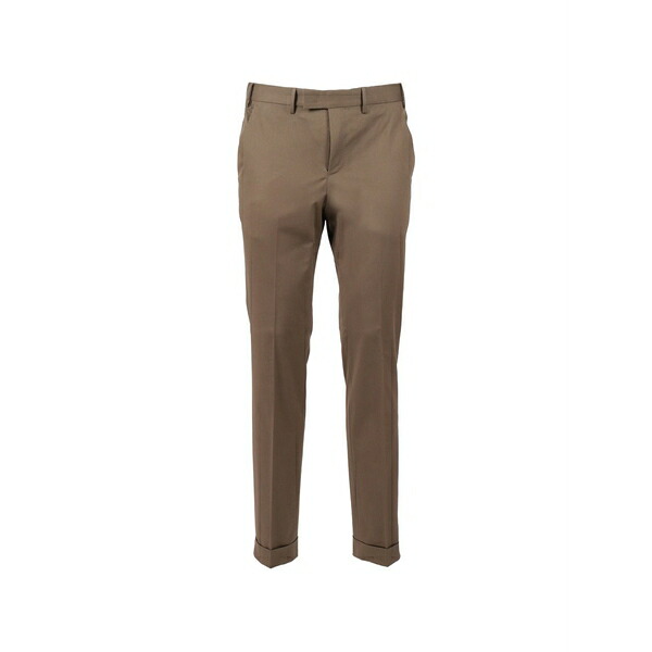 PTトリノ メンズ 心地好いズボン下 ボトムス Flap-pocket turn-up trousers Brown