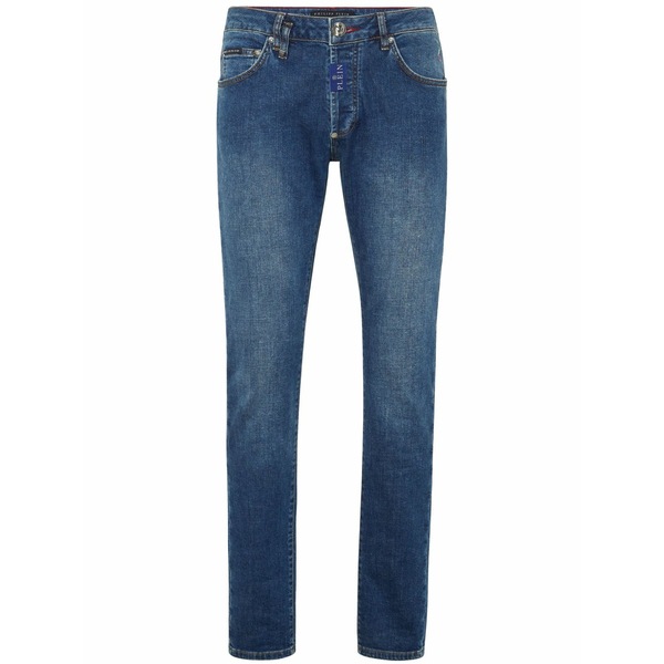 フィリップ飾り気の無い メンズ ジーンズズボン下 ボトムス Logo-plaque jeans Blue